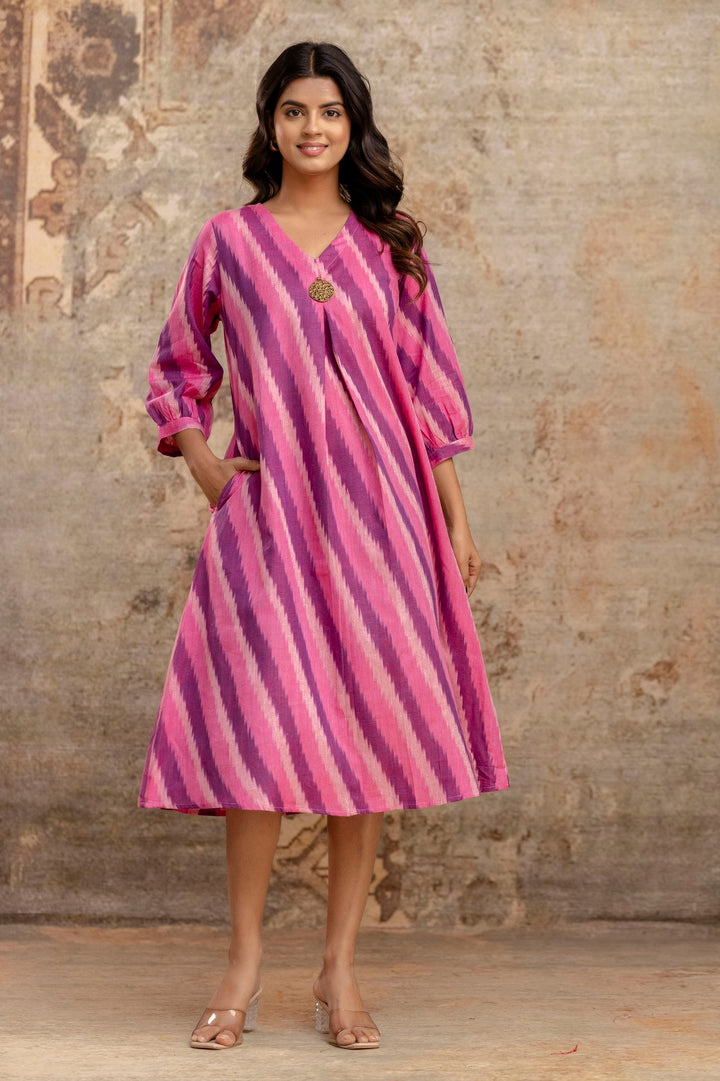 Mika rouge cotton Dress