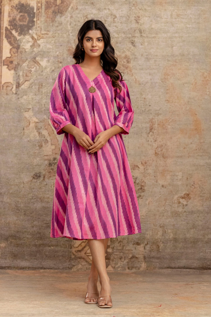 Mika rouge cotton Dress