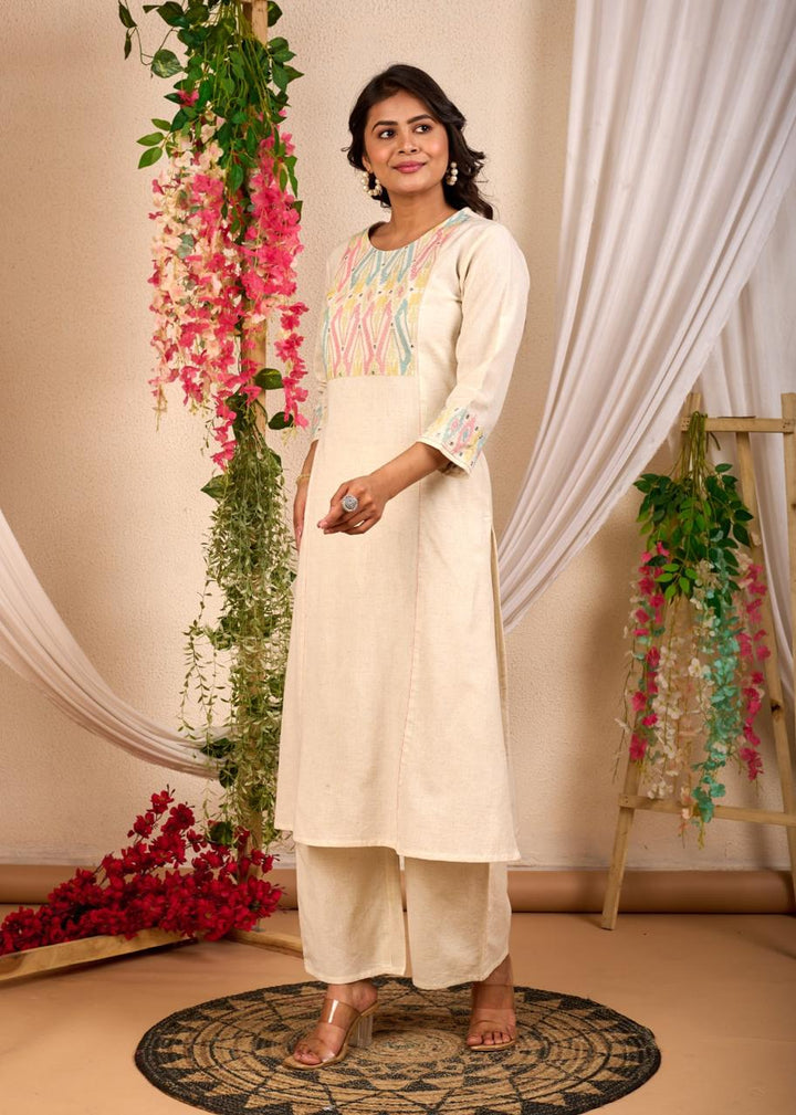 Rajhans Vanilla Cotton Co-ord Set
