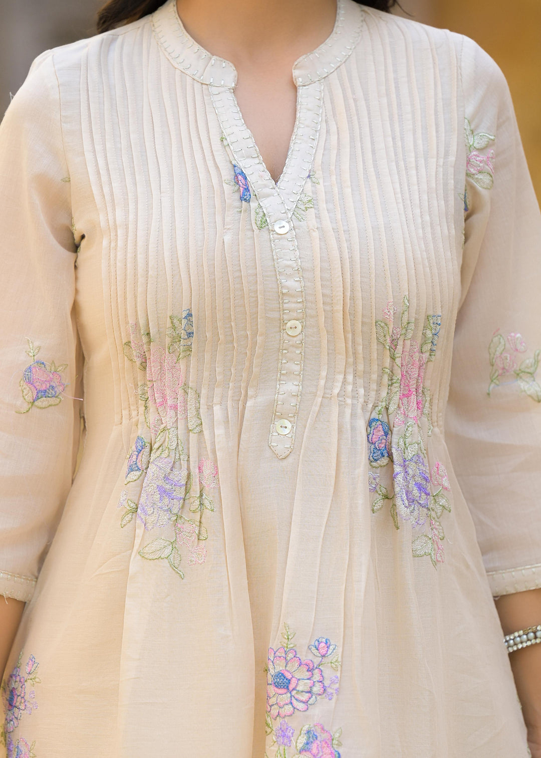 Lakshita Vanilla Embroidery Cotton Co-ord Set