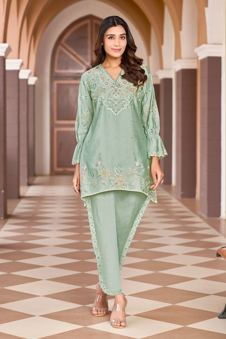 Ayat Minty Embroidery Co-ord Set