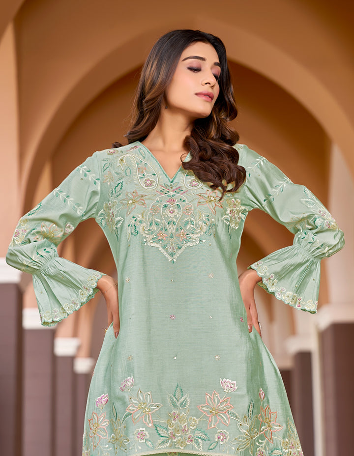 Ayat Minty Embroidery Co-ord Set