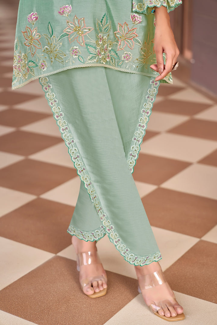 Ayat Minty Embroidery Co-ord Set