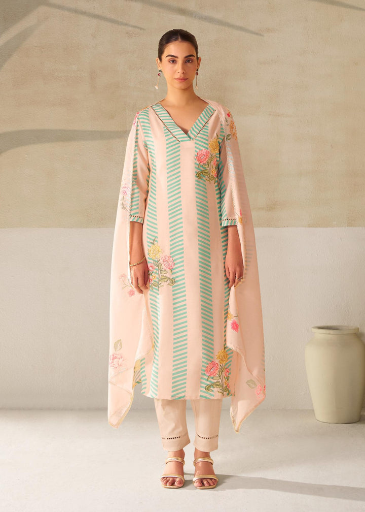 Nadira Palegreen Linen Cotton Suit set