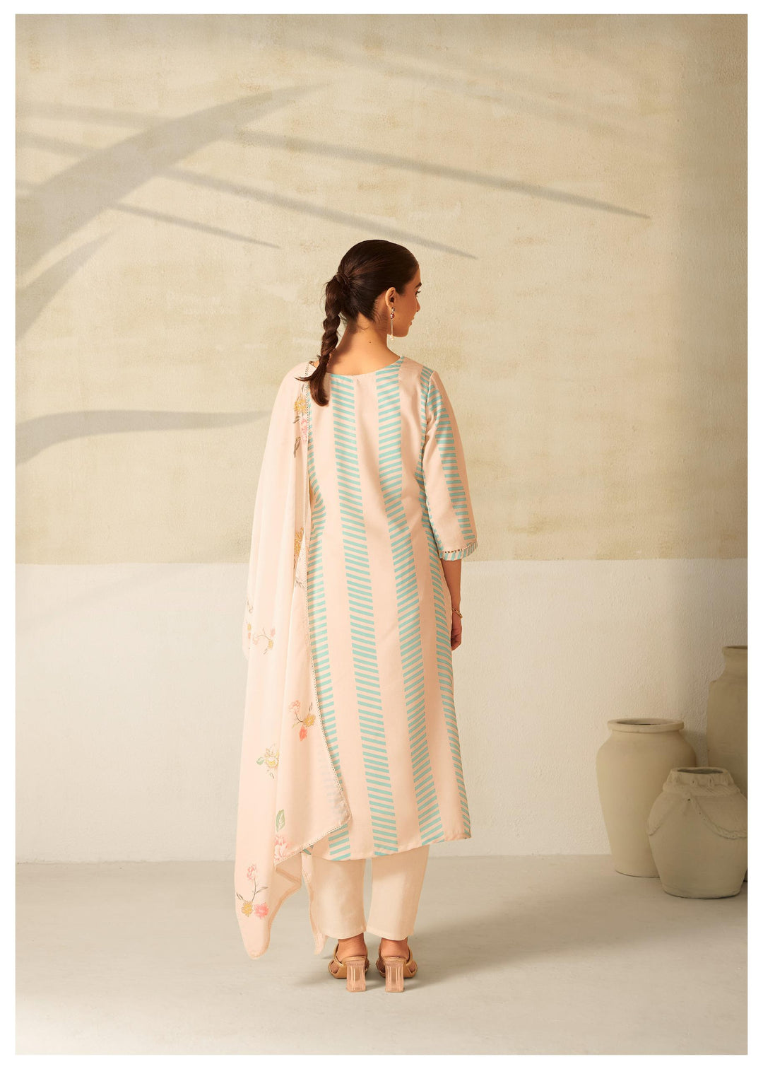 Nadira Palegreen Linen Cotton Suit set