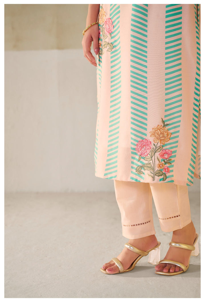Nadira Palegreen Linen Cotton Suit set