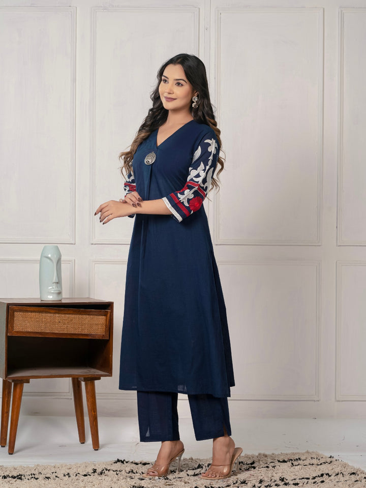 Mika Hibis Embroidery Kurta Pant Set