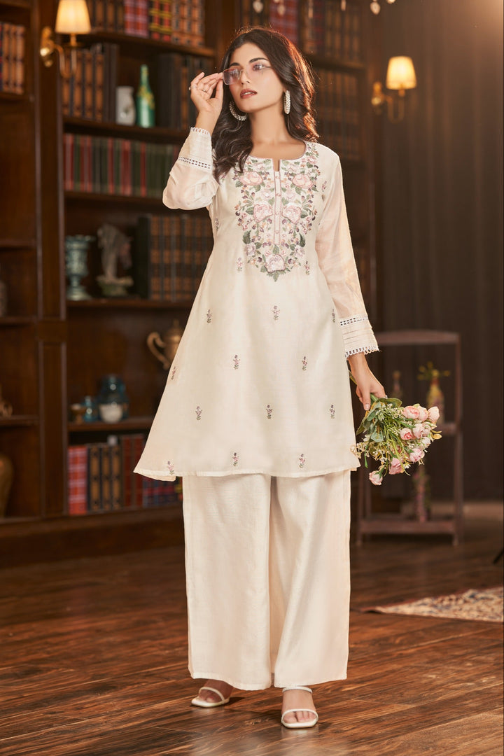 Gaurisha Pearl Embroidery Co-ord Set