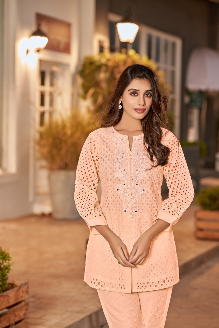 Iyana salmon schiffli Co-ord set