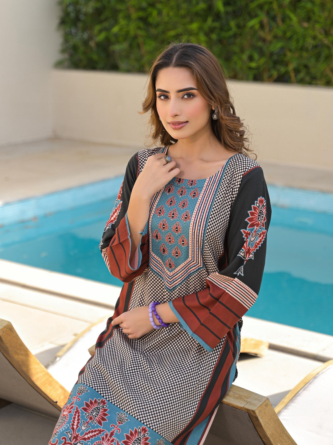 Hardik Ajra Cotton Printed Kurta Pant Set