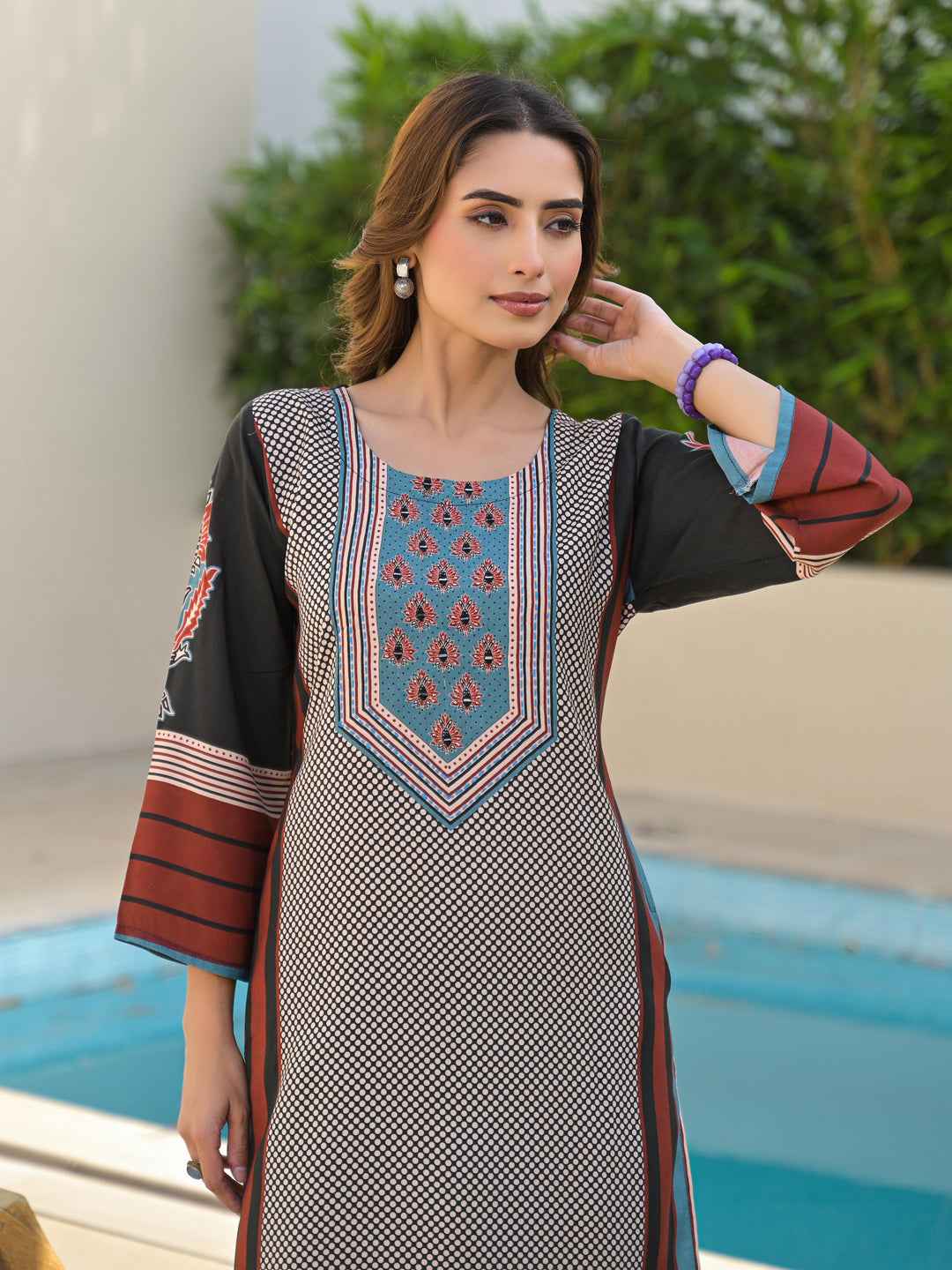 Hardik Ajra Cotton Printed Kurta Pant Set