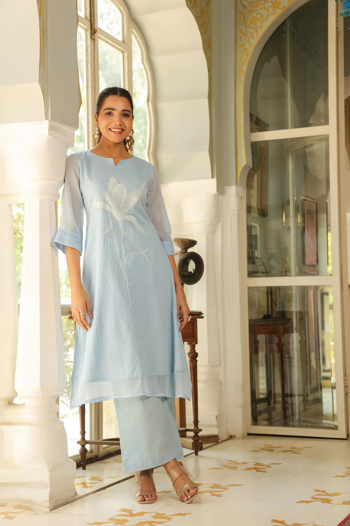 Vastramaya Tiffany Cotton Kurta Pant Set