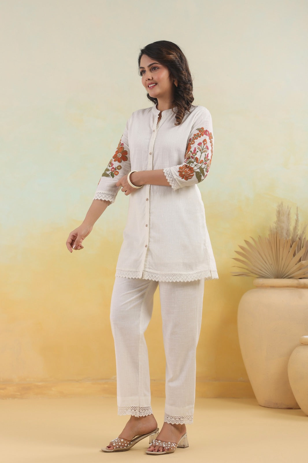 Hopipola Pearl Emnbroidery Cotton Co-ord Set