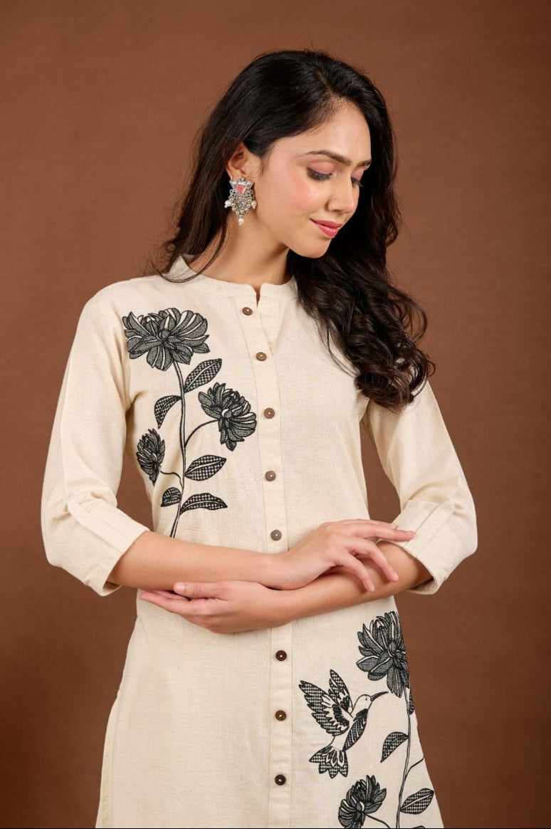 Rajhans Mono Embroidery Cotton Co-ord Set