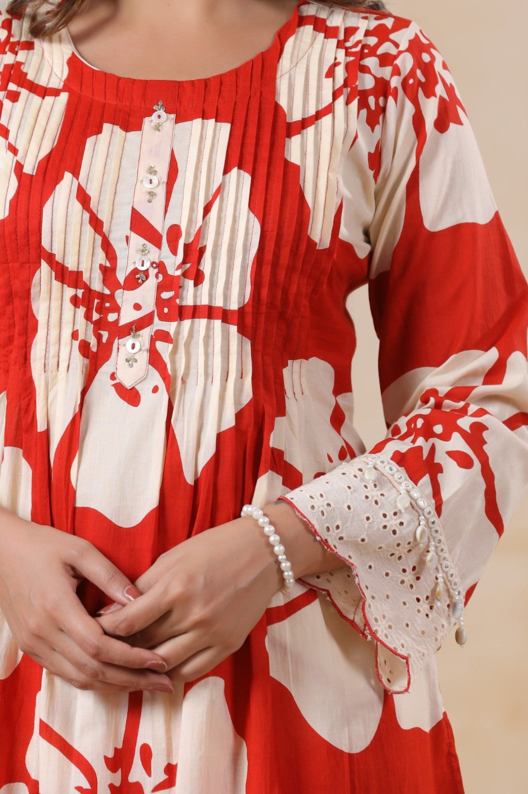 Hardik Sindoori Floral Cotton Co-ord Set