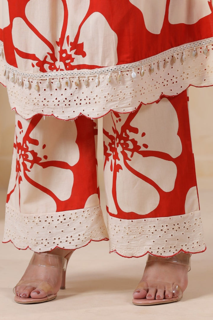 Hardik Sindoori Floral Cotton Co-ord Set