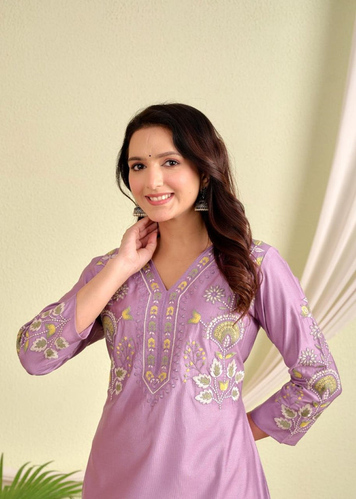 Rajhans Iris Embrodiery Kurta Pant Set