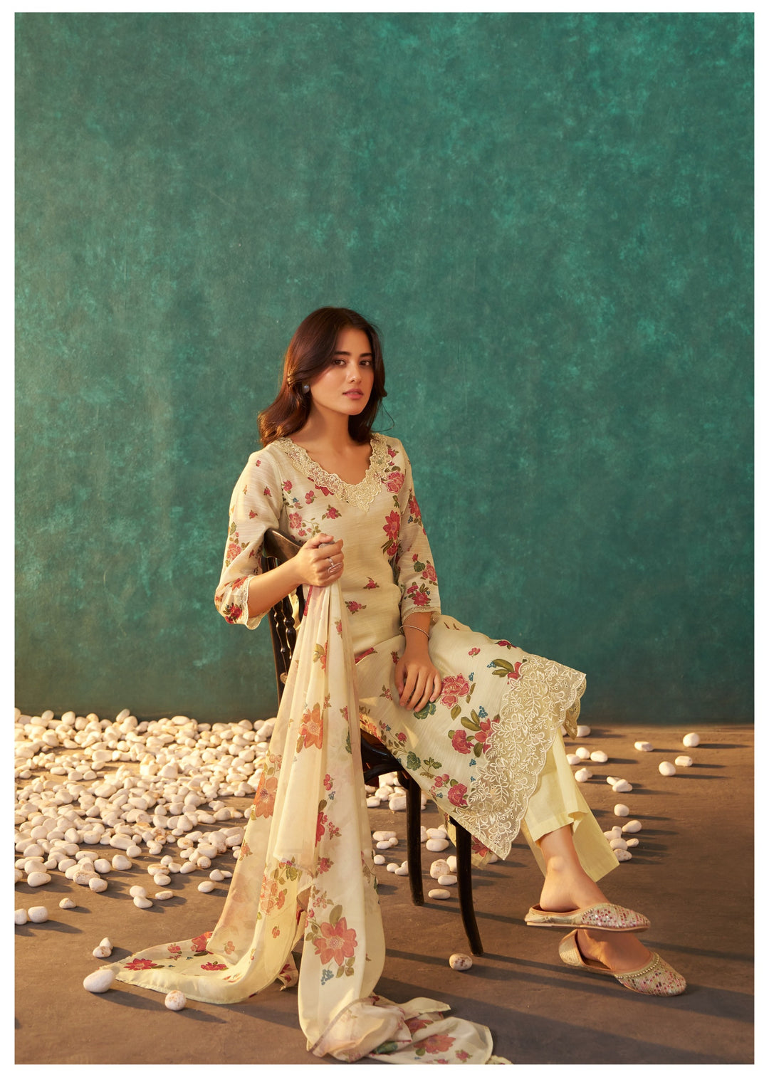 Lalitha Sunshine Floral Linen Work Suit Set