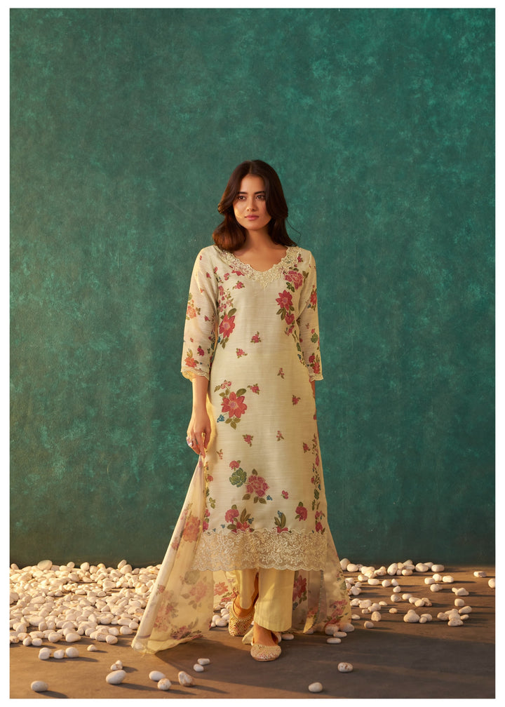 Lalitha Sunshine Floral Linen Work Suit Set