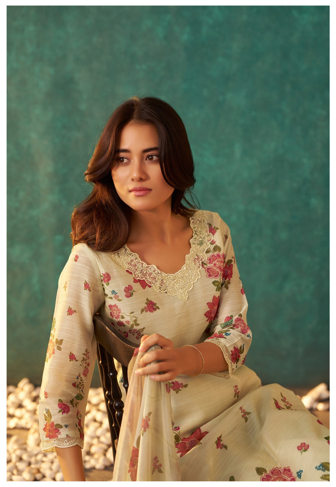 Lalitha Sunshine Floral Linen Work Suit Set