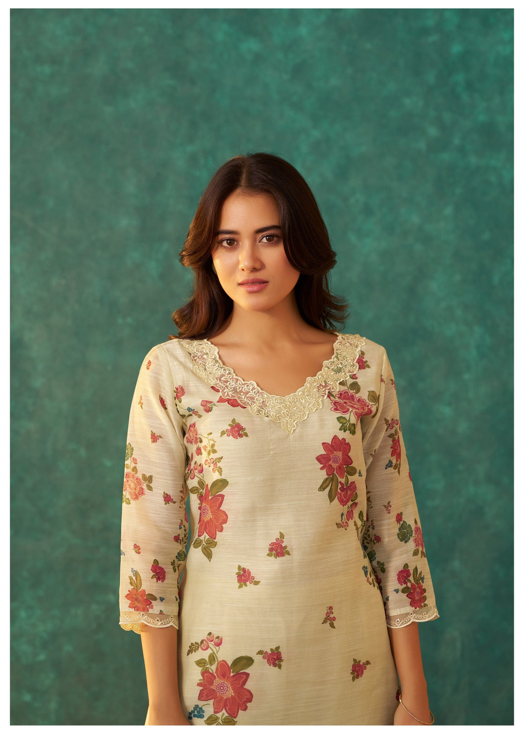 Lalitha Sunshine Floral Linen Work Suit Set