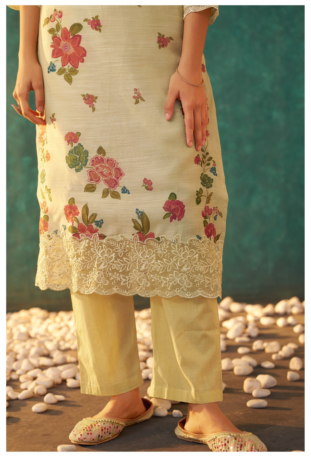 Lalitha Sunshine Floral Linen Work Suit Set