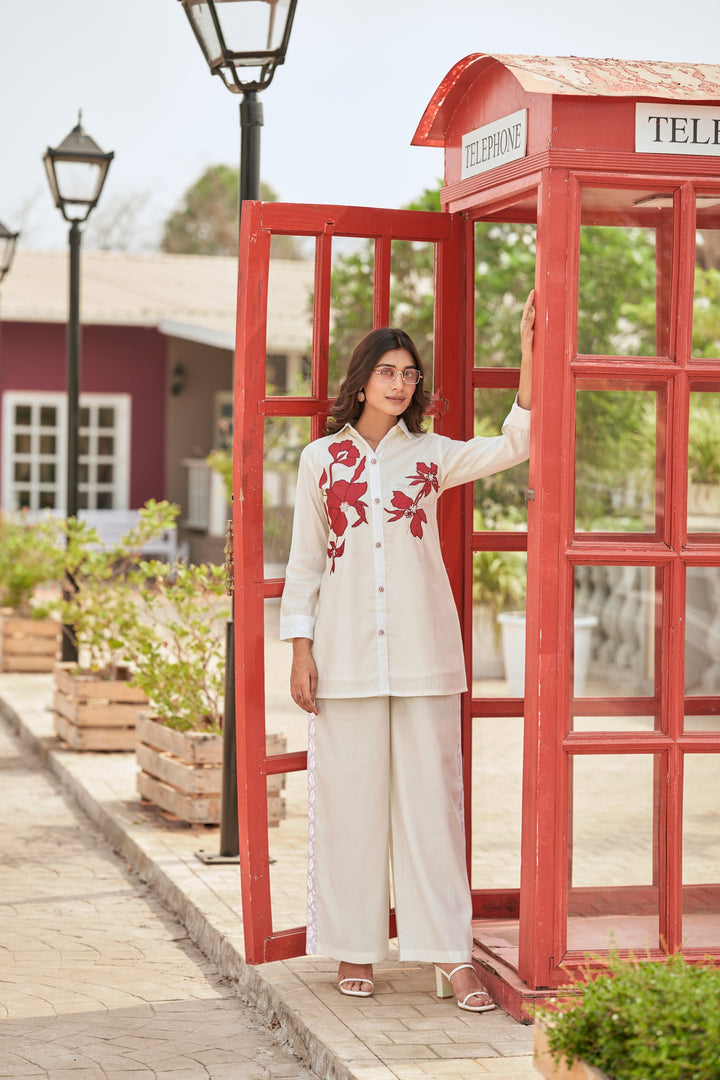 Iyana Daisy Applique Cotton Co-ord Set