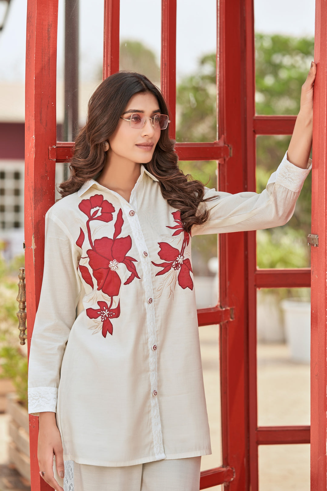 Iyana Daisy Applique Cotton Co-ord Set