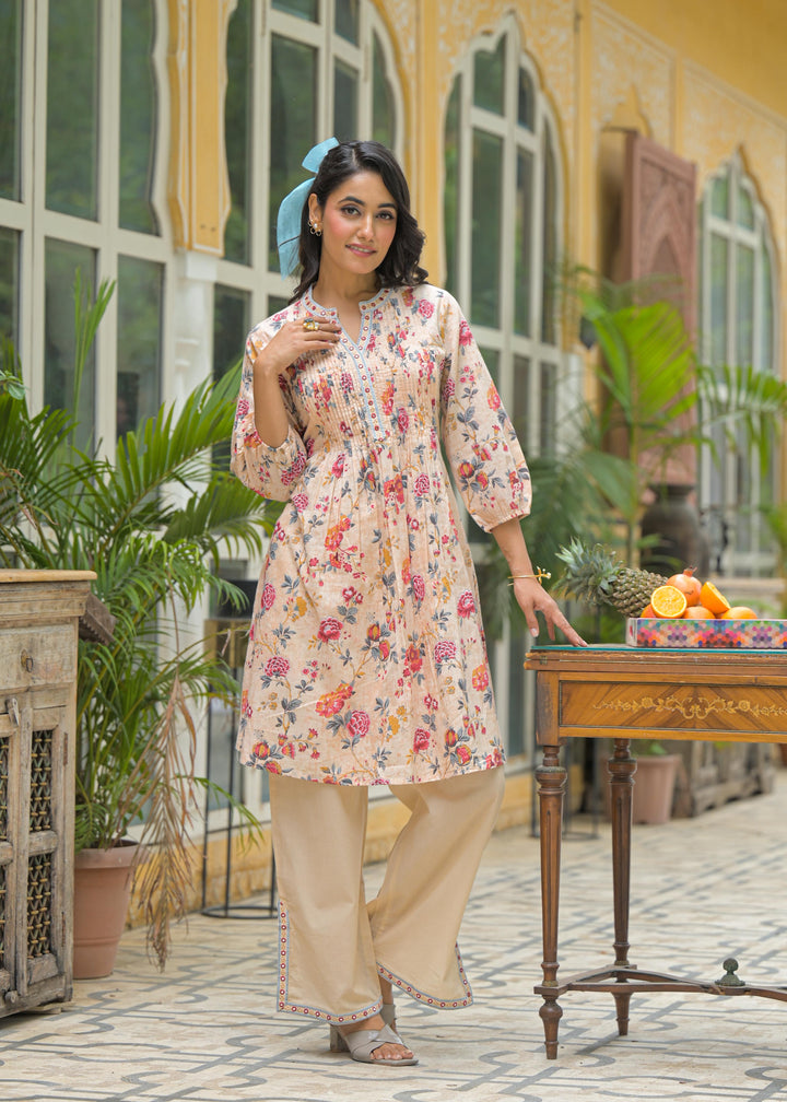 Vastramaya Caramel Printed Co-ord Set
