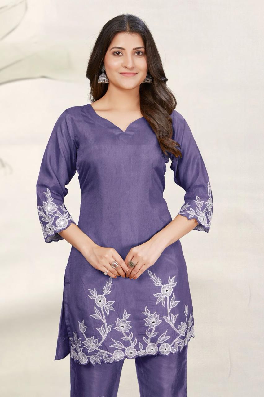 Divya Iris Embroidered Co-ord Set