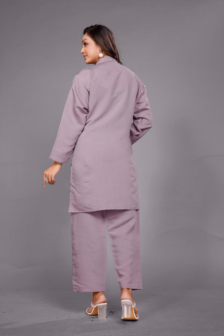 Divya Periwinkle Emrboidered Co-ord Set