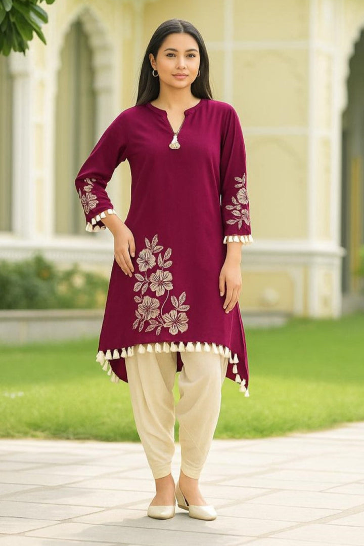 Kara Mulberry Embroidery premium co-ord set