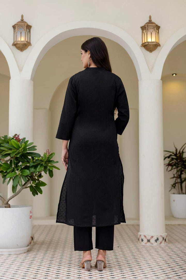 Mokabara Jade Embroidery Cotton Kurta Pant Set