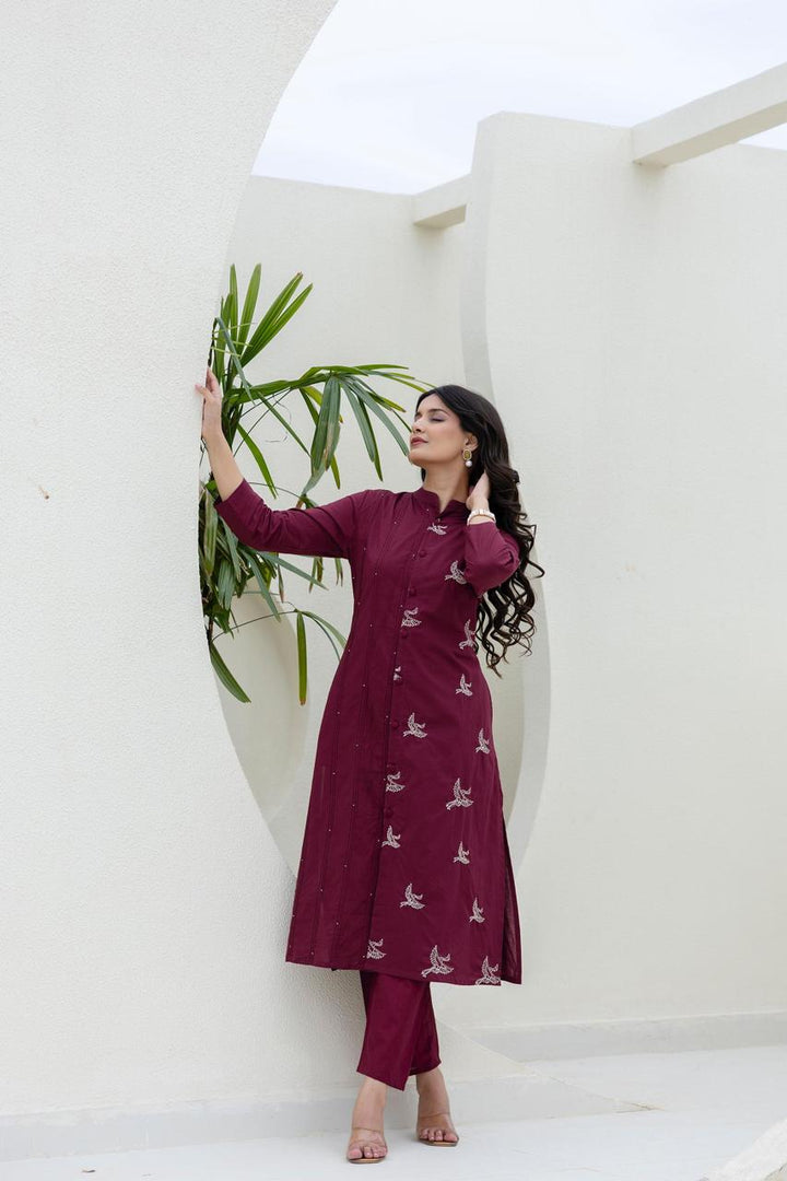 Mokabara Jam Embroidery Kurta Pant Set