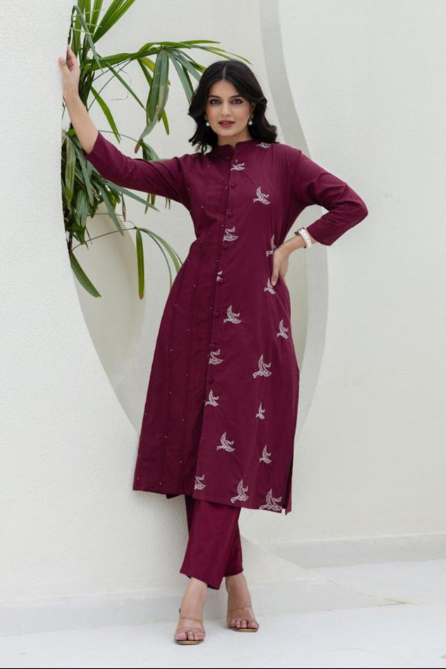 Mokabara Jam Embroidery Kurta Pant Set