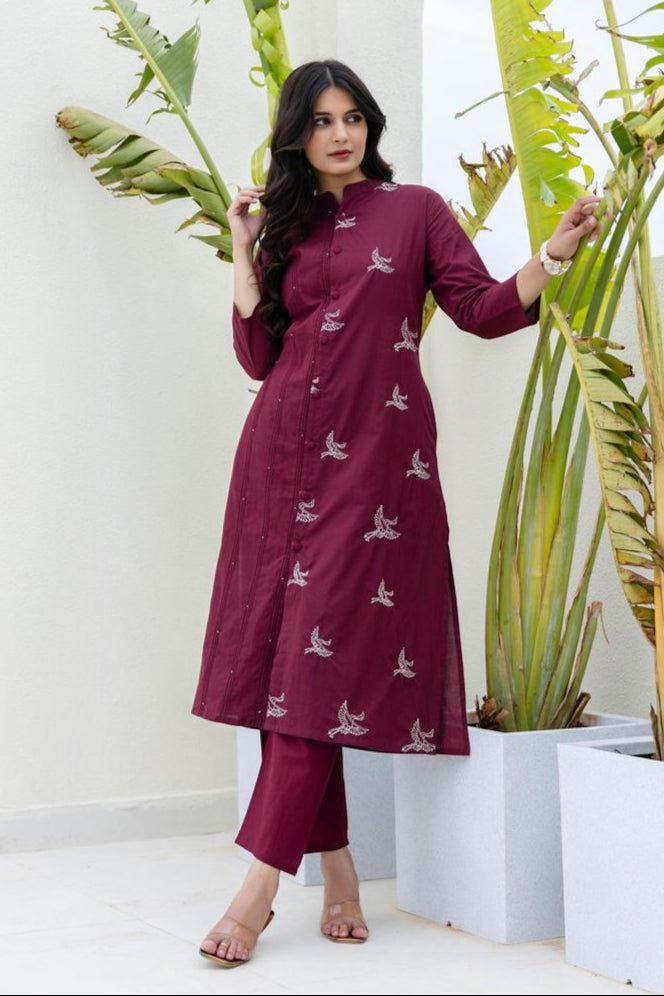Mokabara Jam Embroidery Kurta Pant Set