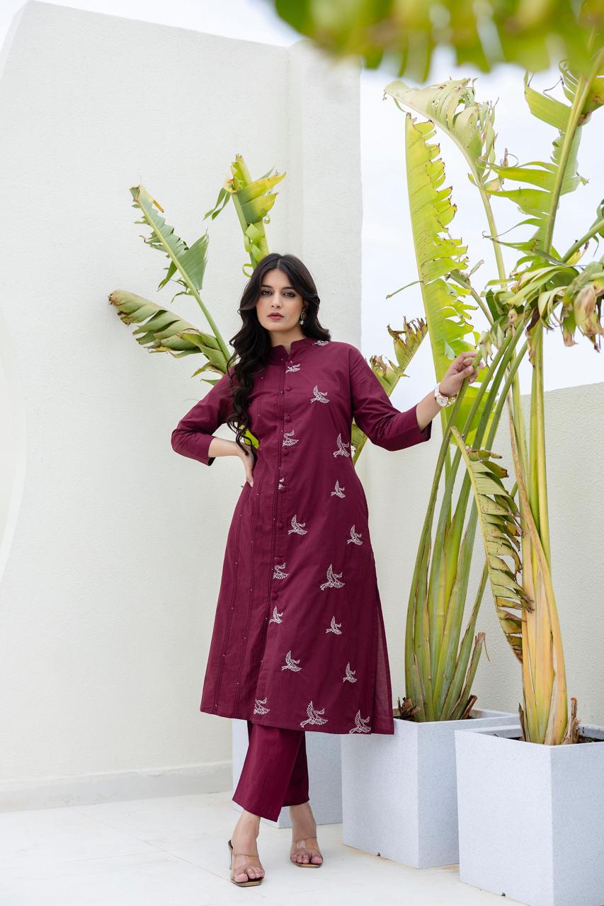 Mokabara Jam Embroidery Kurta Pant Set