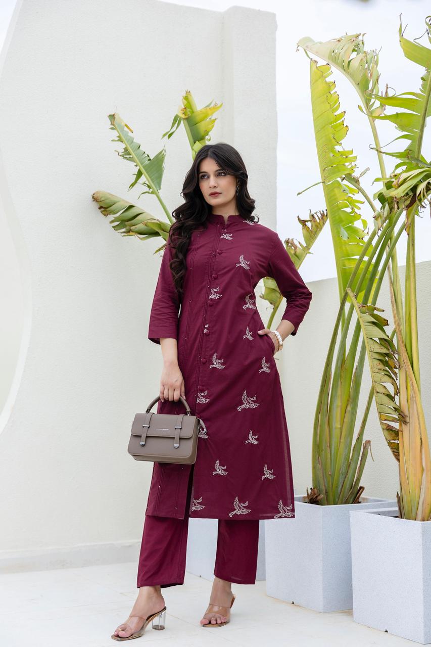 Mokabara Jam Embroidery Kurta Pant Set