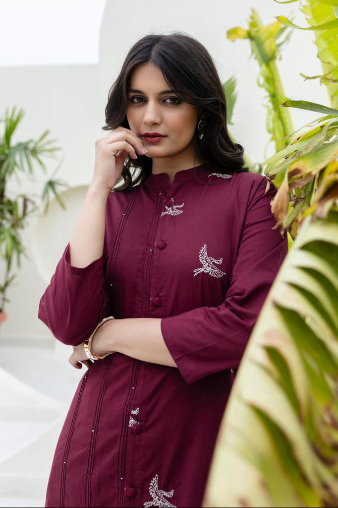 Mokabara Jam Embroidery Kurta Pant Set