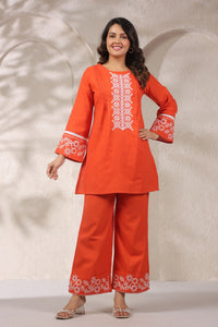 Mahua Apricot Cotton Co-ord set