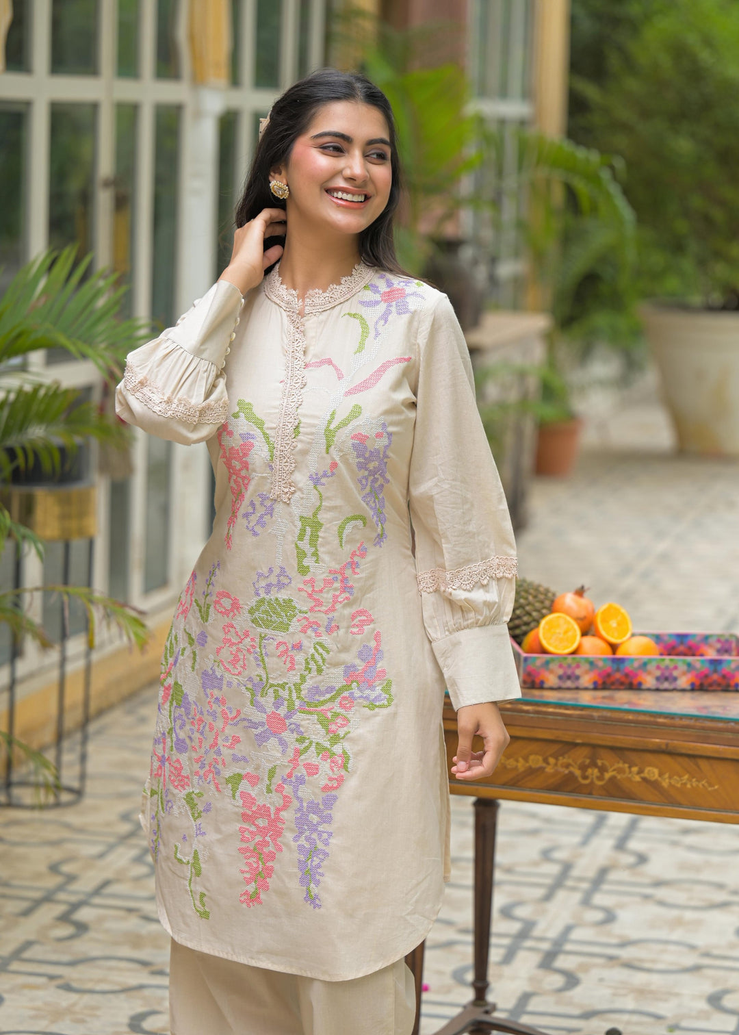 Vastramaya bouquet Embroidery Co-ord set