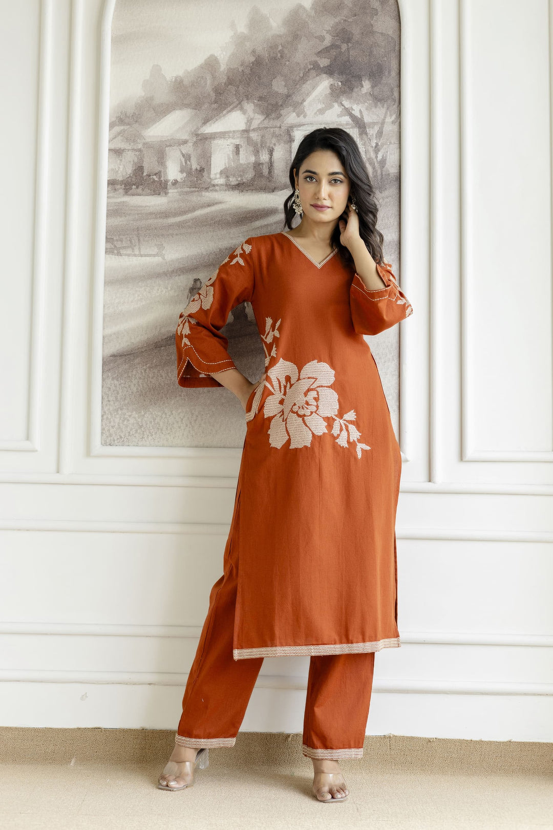 Samiha Sienna Embroidered Kurta Pant Set