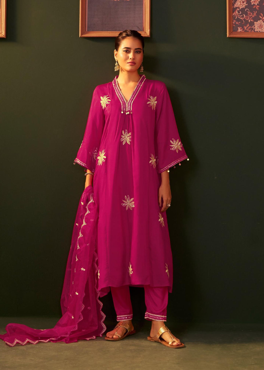 Ira Carmine Work Suit Set