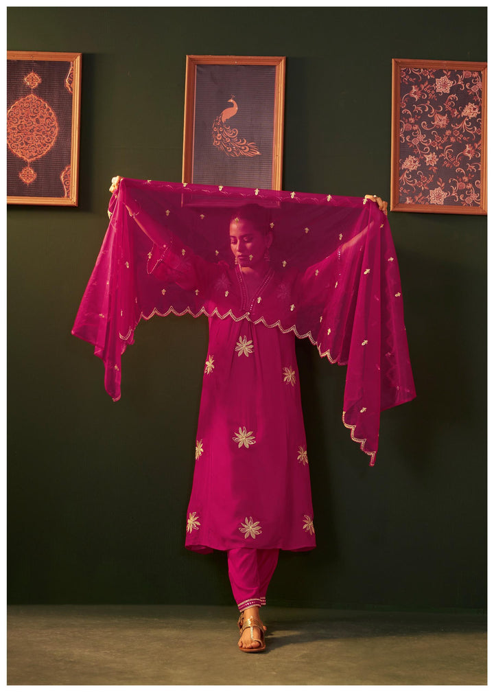 Ira Carmine Work Suit Set