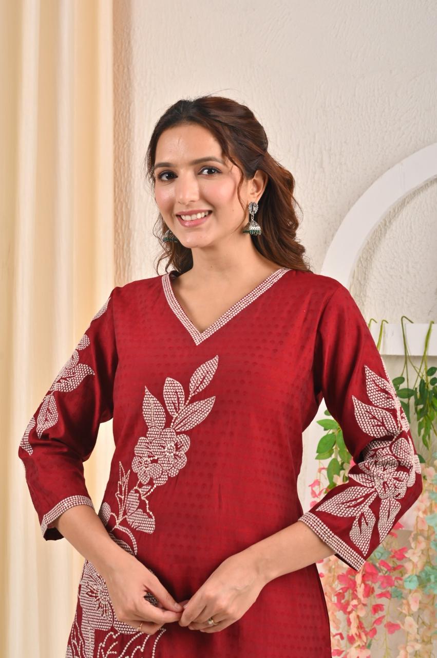 Sarvari Jam Embroidered Kurti