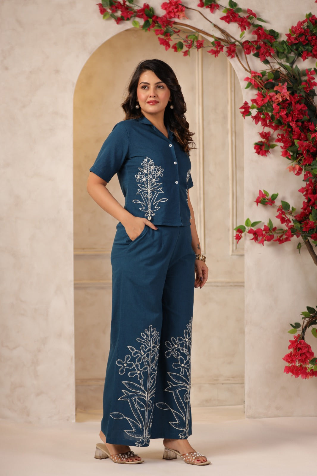 Mahua Nile embroidery co-ord set