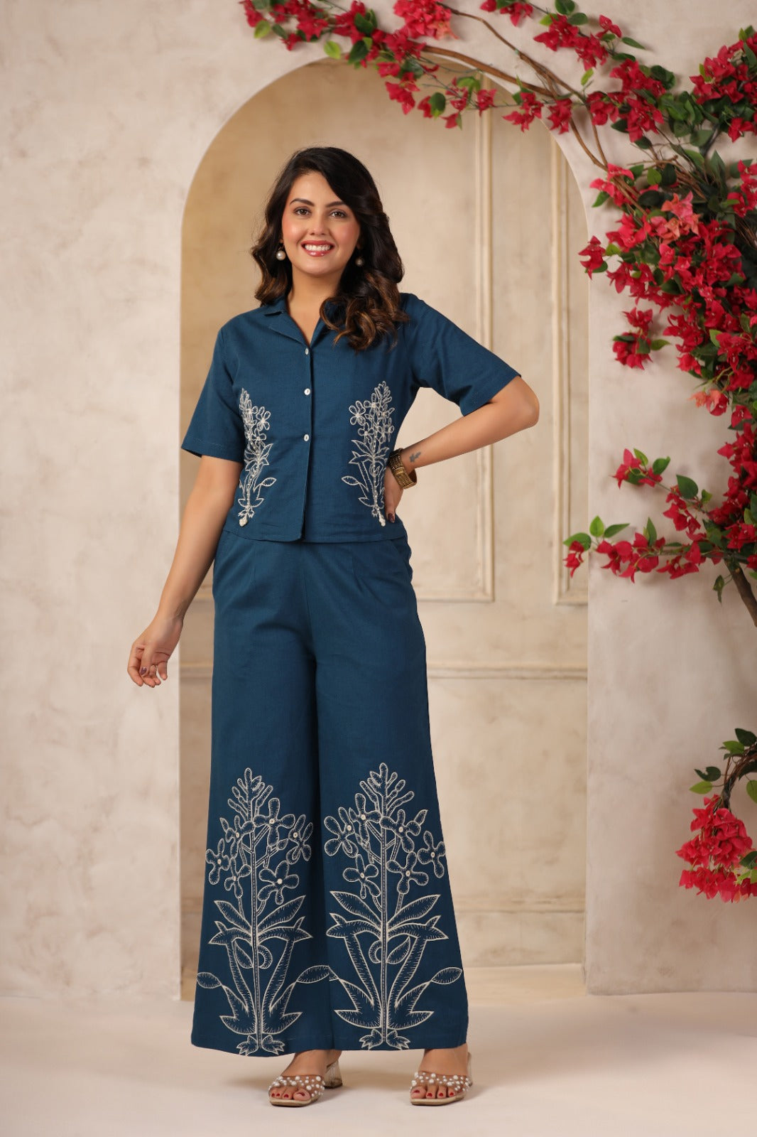 Mahua Nile embroidery co-ord set
