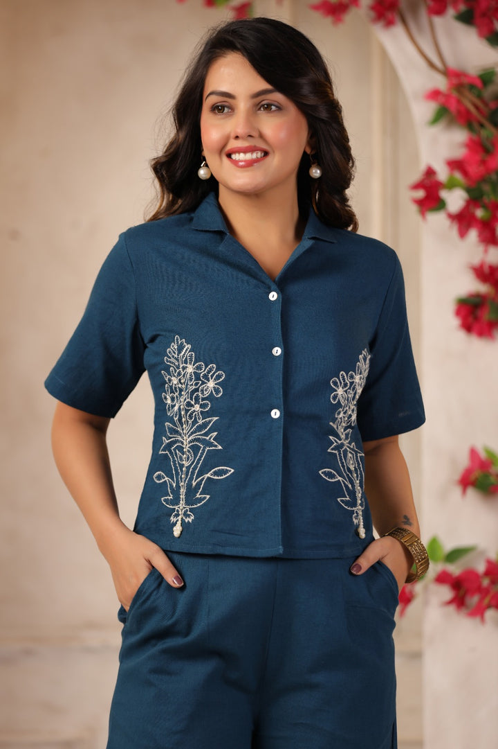 Mahua Nile embroidery co-ord set