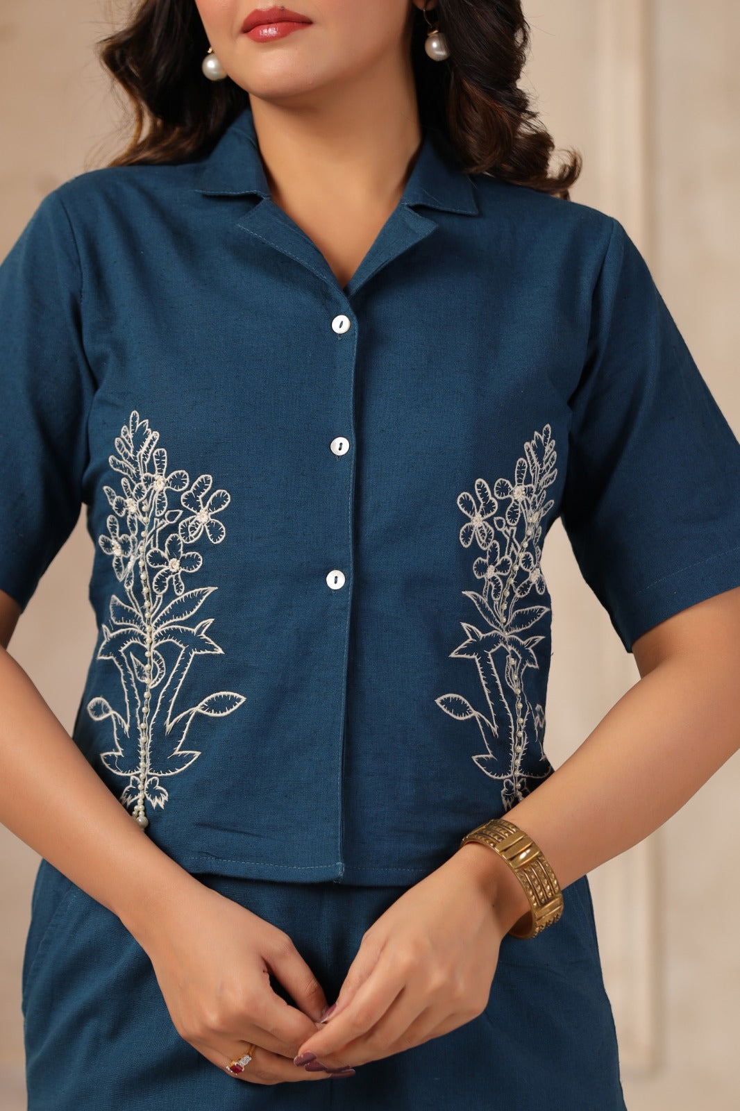 Mahua Nile embroidery co-ord set