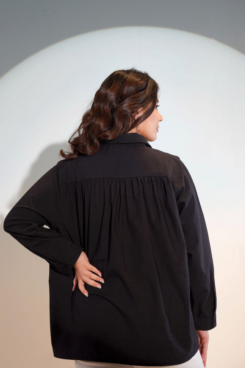 Tiara charcoal embroidery shirt